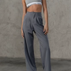 Charcoal Clothing New Girl Pants (Grey Pinstripe) New Arrivals
