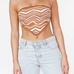 Into Fashion New Arrivals Mackenzie Crop Top (Print)