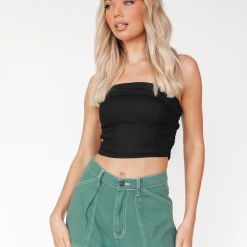 Alive Girl Tops Amara Strapless Crop Top (Black)