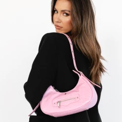 Peta And Jain New Arrivals Moto Bag (Pink Croc) - By Peta + Jain