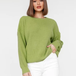 Into Fashion Sophia Knit Jumper (Olive)
