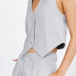 Gisele Vest (Grey Pinstripe) - By Lioness