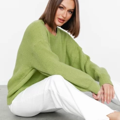 Into Fashion Sophia Knit Jumper (Olive)