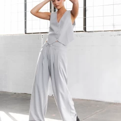 La Mesa Pants (Grey Pinstripe) - By Lioness New Arrivals
