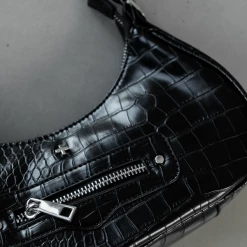 Peta And Jain New Arrivals Moto Bag (Black Croc) - By Peta + Jain