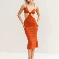 Oscar Street Naomy Midi Dress (Rust) Dresses