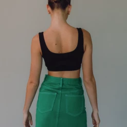 Charcoal Clothing Park Avenue Mini Skirt (Green)