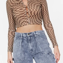 Into Fashion New Arrivals Caleb Mesh Top (Print)