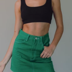 Charcoal Clothing Park Avenue Mini Skirt (Green)