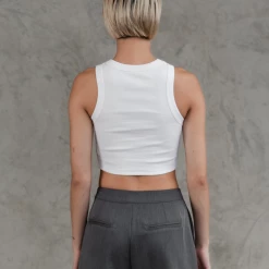 Charcoal Clothing Kaia Rib Tank (White)