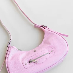 Peta And Jain New Arrivals Moto Bag (Pink Croc) - By Peta + Jain