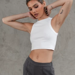Charcoal Clothing Kaia Rib Tank (White)