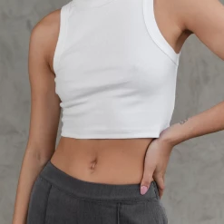 Charcoal Clothing Kaia Rib Tank (White)