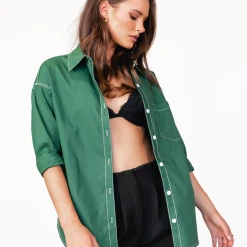Into Fashion Brayden Shirt (Green) Tops