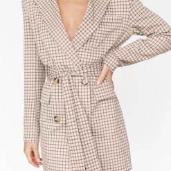 Rochelle Blazer Dress (Beige) - 4th & Reckless