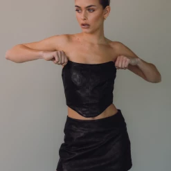 Charcoal Clothing Washington Corset Top (Black)