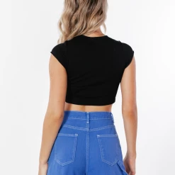 8 Birdies New Arrivals Giselle Crop Top (Black) 10 8 Birdies New Arrivals Giselle Crop Top (Black)