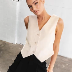 New Arrivals Gisele Vest (Beige) - By Lioness