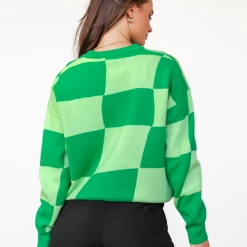 Into Fashion Vera Knit Jumper (Green) Jumpers & Cardigans