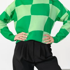 Into Fashion Vera Knit Jumper (Green) Jumpers & Cardigans