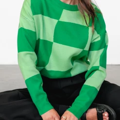 Into Fashion Vera Knit Jumper (Green) Jumpers & Cardigans