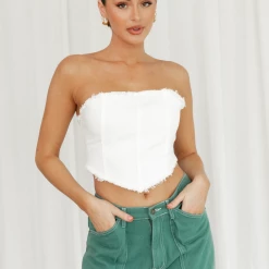 8 Birdies Nicci Strapless Top (White) New Arrivals 10 8 Birdies Nicci Strapless Top (White) New Arrivals