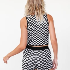 Thanne Hadleigh Knit Top (Black/White Check)