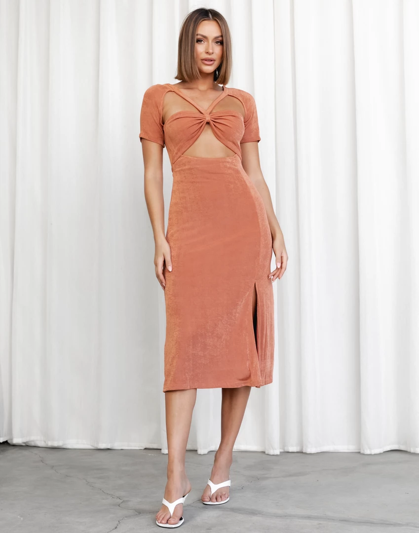 Pink Diamond Addicted To Love Midi Dress (Rust) Dresses 4 Pink Diamond Addicted To Love Midi Dress (Rust) Dresses