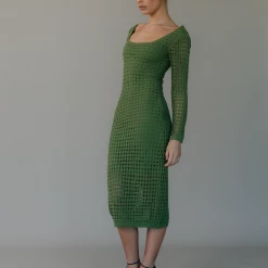 Indikah Zoya Midi Dress (Green) New Arrivals