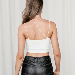 Mint Vanilla Selena Crop Top (White) Tops