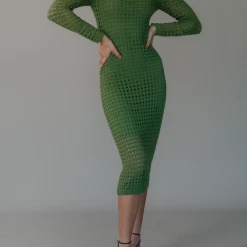 Indikah Zoya Midi Dress (Green) New Arrivals