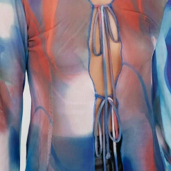 Charcoal Clothing Lylah Mesh Shirt (Blue Print) 21 Charcoal Clothing Lylah Mesh Shirt (Blue Print)