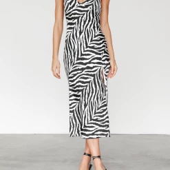 Alive Girl Emersyn Midi Dress (Zebra Print) Dresses