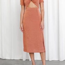 Pink Diamond Addicted To Love Midi Dress (Rust) Dresses