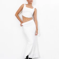 Charcoal Clothing Nixon Crop Top (White) New Arrivals