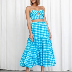 Shareen Collection California Sky Midi Skirt (Blue) Sets + Co-ords