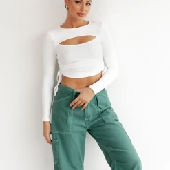 Into Fashion New Arrivals Mabel Crop Top (White)