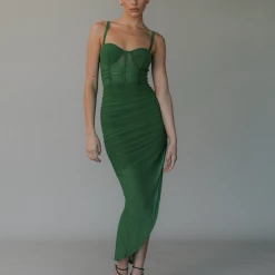 Alive Girl New Arrivals Zariah Midi Dress (Green)