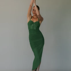 Alive Girl New Arrivals Zariah Midi Dress (Green)