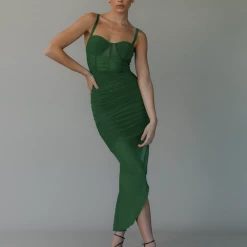 Alive Girl New Arrivals Zariah Midi Dress (Green)