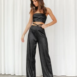 Charcoal Clothing Wild Flower Pants (Black) Sets + Co-ords