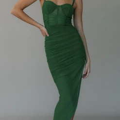 Alive Girl New Arrivals Zariah Midi Dress (Green)