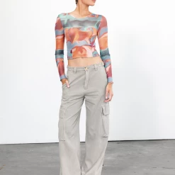 Into Fashion Jaylee Crop Top (Blue) New Arrivals