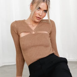 Slide Show Darlington Top (Brown) Tops