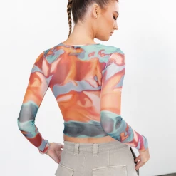 Into Fashion Jaylee Crop Top (Blue) New Arrivals