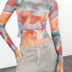 Into Fashion Jaylee Crop Top (Blue) New Arrivals