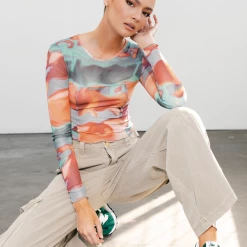 Into Fashion Jaylee Crop Top (Blue) New Arrivals