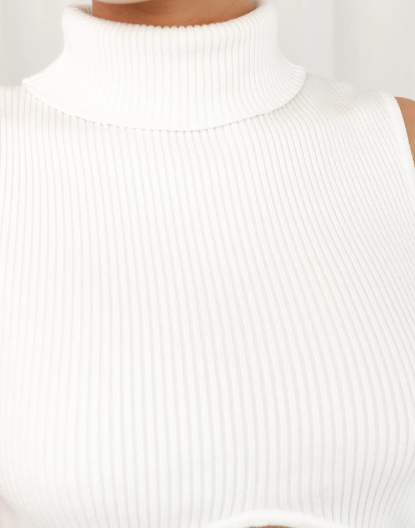 Charcoal Clothing Noah Knit Crop Top (White) 8 Charcoal Clothing Noah Knit Crop Top (White)