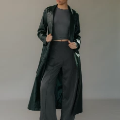 Into Fashion New Arrivals Runaway Trench Coat (Emerald Green)