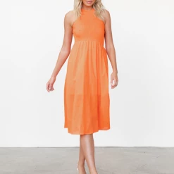 Reverse Thalia Midi Dress (Orange) Dresses